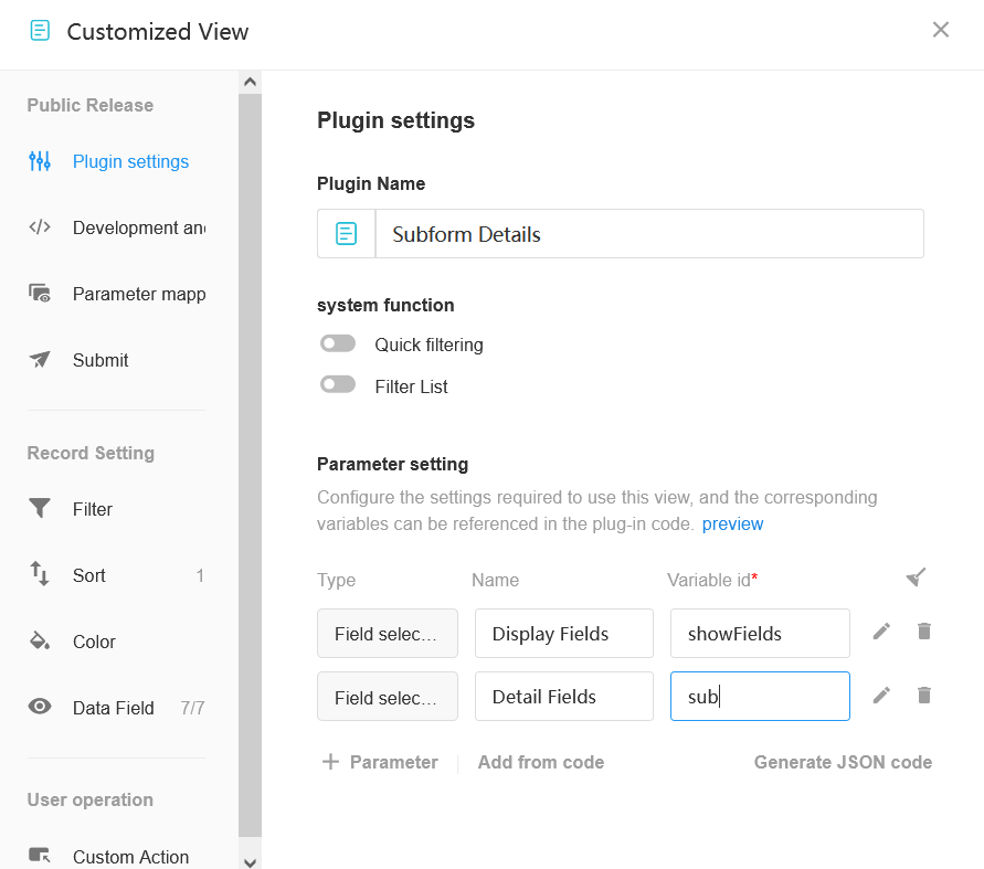 Plugin Configuration